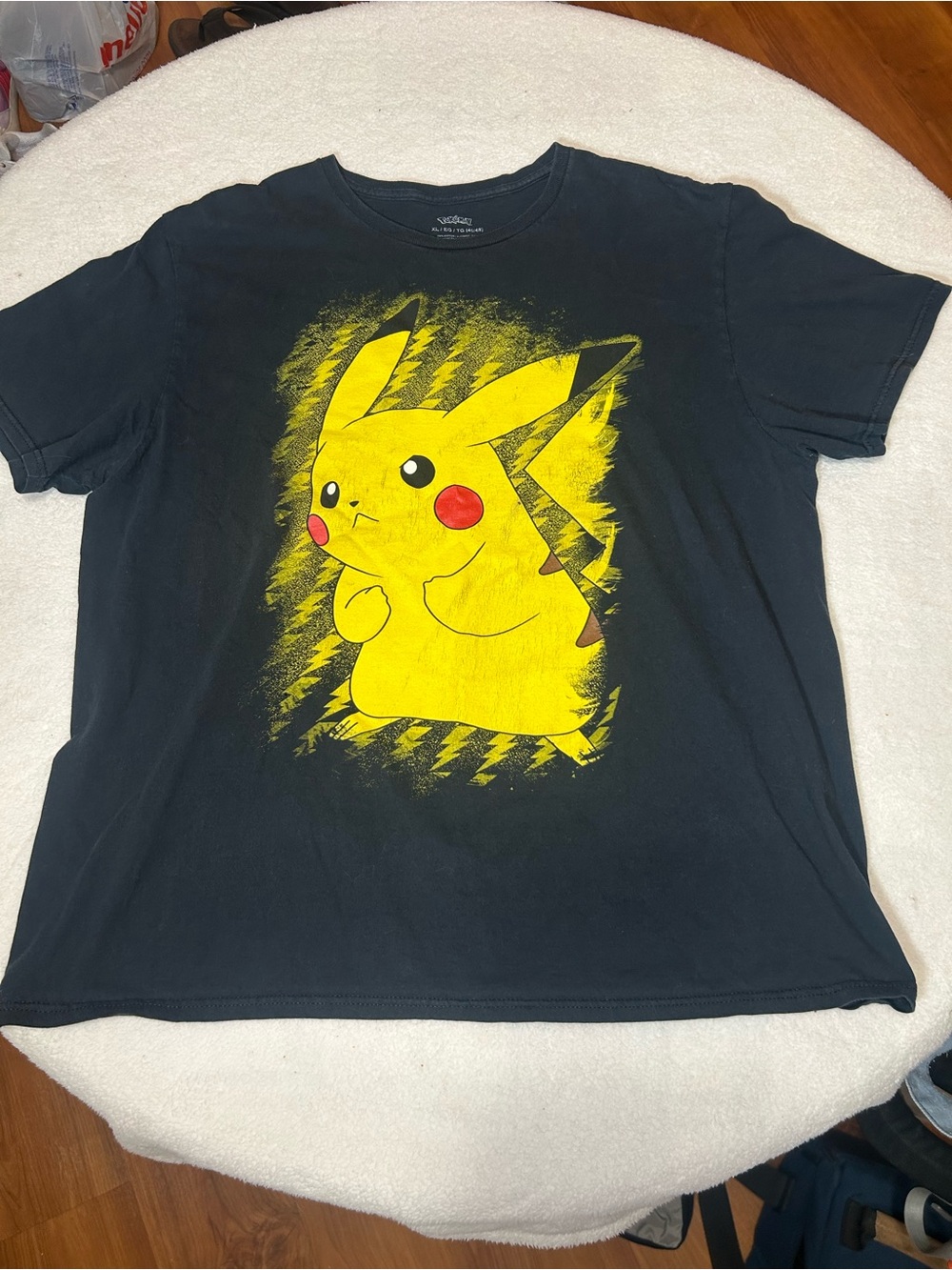 Pokemon Black Tee with Yellow Pikachu Graphic